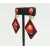 Vintage Burnt Orange and Mahogany Brown Dangle Clip on Earrings Geometric Square and Ball 2 inch Drop Earrings MId Century Jewelry Vintage Burnt Orange and Mahogany Brown Dangle Clip on Earrings Geometric