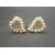 Vintage Pearl Heart Shaped Clip on Earrings Openwork Heart Gold with Faux Pearls