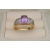 Vintage Purple Faux Amethyst Ring with Gold & Silver Band Clear Rhinestone Accents Size 8 3/4 to 9 Mixed Metal February Birthstone vintage size 8 3/4 women's faux purple amethyst ring