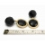 Vintage Signed Les Bernard Big Black & Gold Drop Clip On Earrings