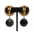 Backs of Vintage Signed Les Bernard Big Black & Gold Drop Clip On Earrings