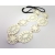 Vintage Winter White Metal Lace Bib Necklace with Stretch Elastic Cord