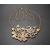 Vintage Brushed Gold Tone Floral Flower Bib Necklace with Clear Crystals