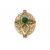 Vintage Sarah Coventry Gold Filigree Brooch Green Stone Cabochon Cross Pin