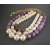Talbots chunky purple triple strand beaded necklace