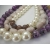 Talbots chunky purple triple strand beaded necklace