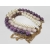 Talbots Chunky Purple Triple Strand Beaded Necklace Big Faux Pearl Beads Gold Chain Adjustable Extender Talbots chunky purple triple strand beaded necklace
