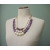 Talbots chunky purple triple strand beaded necklace