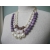 Talbots chunky purple triple strand beaded necklace