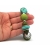 Chunky Turquoise Howlite Nugget and Green Wood Beaded Stretch Womens Bracelet