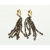 Vintage 3 inch Bead Tassel Clip on Earrings Bronze SIlver Brass Brown Black Boho