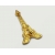 Vintage Eiffel Tower Shaped Brooch Gold Tone with Clear Rhinestones Paris France Europe Monument Travel Souvenir Lapel Pin