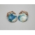 Vintage Matisse Renoir Copper and Enamel Clip on Earrings Blue White Designer
