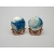 Vintage Matisse Renoir Copper and Enamel Clip on Earrings Blue White Designer