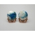 Vintage Matisse Renoir Copper and Enamel Clip on Earrings Blue and White