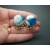 Vintage Matisse Renoir Copper and Enamel Clip on Earrings Blue White Designer