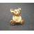 Vintage Napier Teddy Bear Brooch Gold Tone Metal Pink Rhinestone Eyes Animal Pin