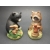 Vintage Homco Ceramic Animal Figurines Set of Two Raccoon Bear Cub