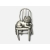 Vintage JJ Jonette Pewter Cat Brooch Smiling Cat on Chair Silver Tone Pin
