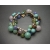 Signed Liz Claiborne Beaded Stretch Bracelet Blue Green Brown Smokey Grey Beads
