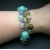 Signed Liz Claiborne Beaded Stretch Bracelet Blue Green Brown Smokey Grey Beads