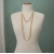 Vintage Super Long Gold Layering Chain Necklace with Faux Pearls Four Strands