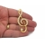 Vintage Treble Clef Brooch Clear Rhinestone and Gold Music Lapel Pin