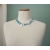 Vintage Mother of Pearl Shell Fish Charm Choker Necklace Blue and White Beads