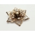 Vintage Rose Gold Floral Brooch with Clear Crystal Rhinestones
