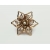 Vintage Rose Gold Floral Brooch with Clear Crystal Rhinestones