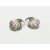 Crown Trifari Silver Ginko Leaf Clip on Earrings Abstract Scallop Shell