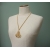 Vintage Medallion Gold Ball Fringe Pendant Necklace Long 25 inch Gold Chain
