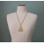 Vintage Medallion Gold Ball Fringe Pendant Necklace Long 25 inch Gold Chain