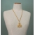 Vintage Medallion Gold Ball Fringe Pendant Necklace Long 25 inch Gold Chain