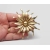 Vintage Crown Trifari Gold Flower Brooch Large 2 5/8" Diameter Floral Lapel Pin