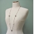 Vintage Avon silver filigree pearl beaded chain necklace long 36 inch
