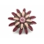 Vintage Enamel Flower Brooch Lapel Pin Pink Merlot Plum and Brown Enamel