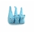 Set of Three 3 Miniature Cat Figurines Polymer Clay Sculpture Light Blue Kitten