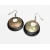Abalone Seashell and Black Lucite Dangle Earrings Drop Hook Earrings for Pierced