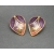 Vintage Purple Orange and Gold Enamel Clip on Earrings Teardrop Shaped