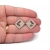 Vintage Clear Rhinestone Silver Tone Clip On Earrings Square Diamond Shaped
