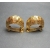 Vintage Textured Gold Tone Wide Hoop Clip On Earrings