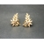 signed Coro gold floral screw back clip earrings