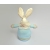 Vintage Hand Painted Fabric Resin & Paper Bunny Rabbit Art Doll Easter Decor