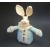 Vintage Hand Painted Fabric Resin & Paper Bunny Rabbit Art Doll Easter Decor