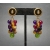 Liz Claiborne shield and colorful beaded dangle earrings