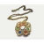 Vintage colorful rhinestone floral pendant necklace