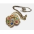 Vintage colorful rhinestone floral pendant necklace