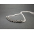 Vintage Dainty Silver Tone Roses Bar Necklace Pearly White Seed Beads 16 inch