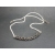 Vintage Dainty Silver Tone Roses Bar Necklace Pearly White Seed Beads 16 inch
